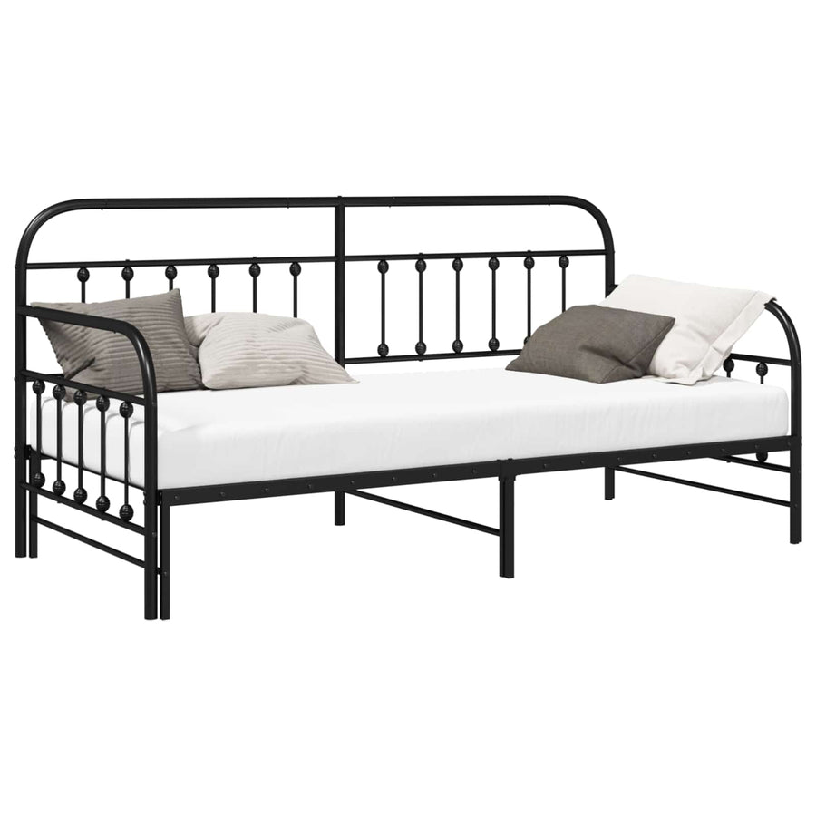 Bedframe voor een daybed Zwart 90 x 200 cm Gepoedercoat staal