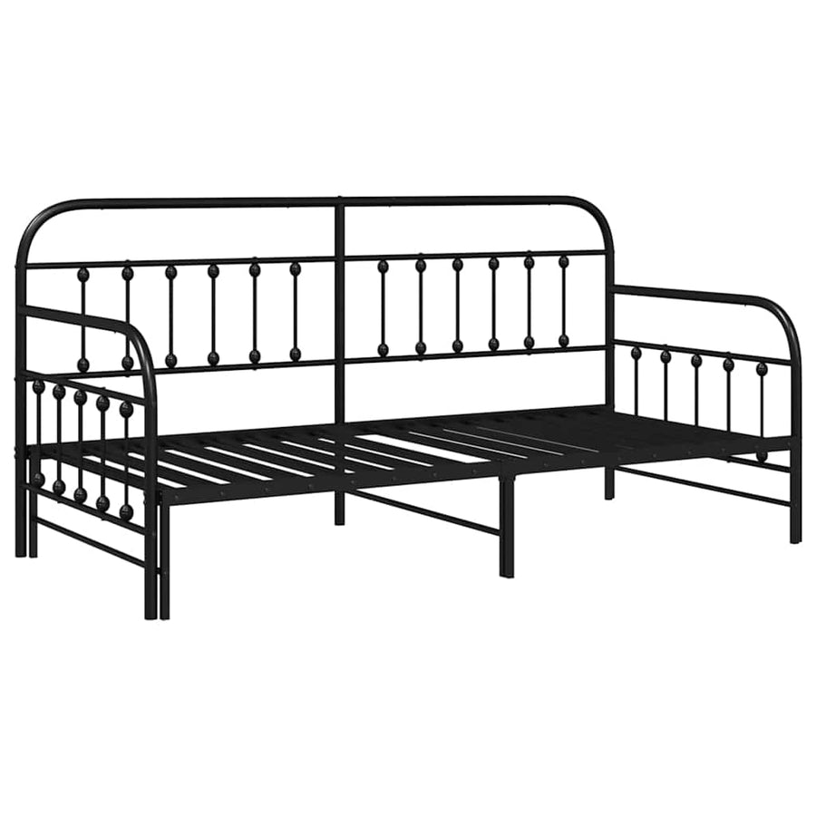 Bedframe voor een daybed Zwart 90 x 200 cm Gepoedercoat staal