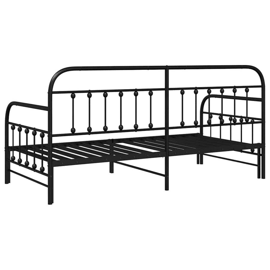 Bedframe voor een daybed Zwart 90 x 200 cm Gepoedercoat staal