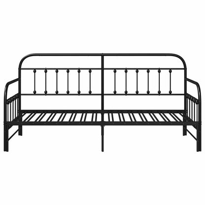 Bedframe voor een daybed Zwart 90 x 200 cm Gepoedercoat staal