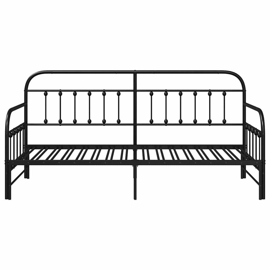 Bedframe voor een daybed Zwart 90 x 200 cm Gepoedercoat staal
