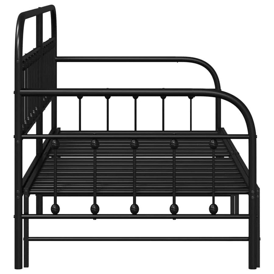 Bedframe voor een daybed Zwart 90 x 200 cm Gepoedercoat staal