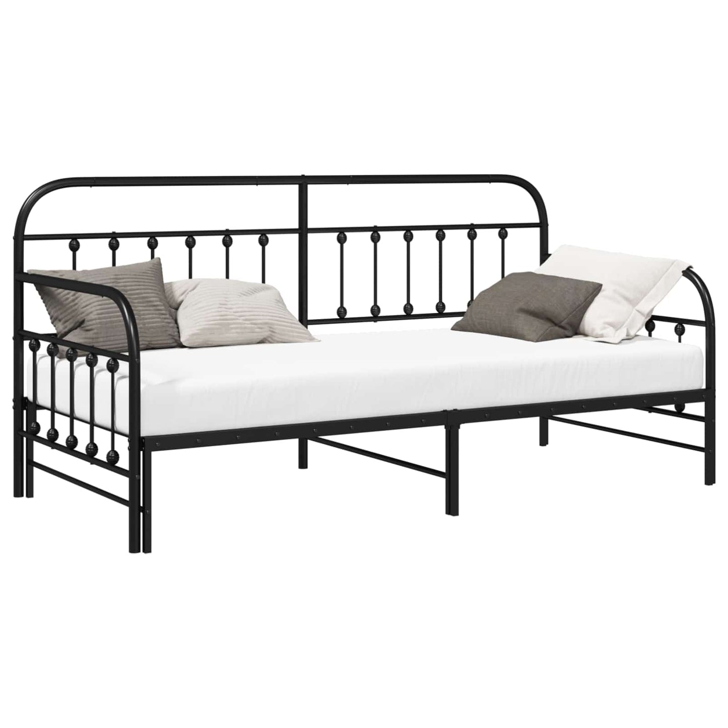 Bedframe voor een daybed Zwart 100 x 200 cm Gepoedercoat staal