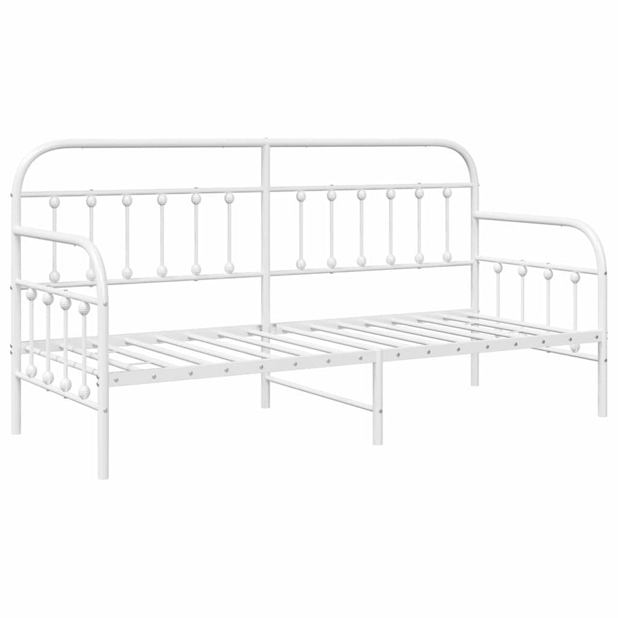 Bedframe voor een daybed met hoofdeinde Wit 75 x 190 cm Staal