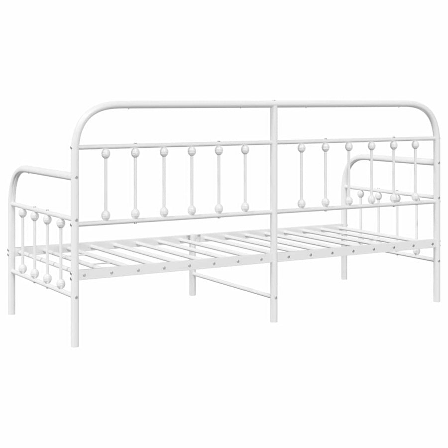 Bedframe voor een daybed met hoofdeinde Wit 75 x 190 cm Staal