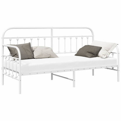Bedframe voor een daybed met hoofdeinde Wit 75 x 190 cm Staal