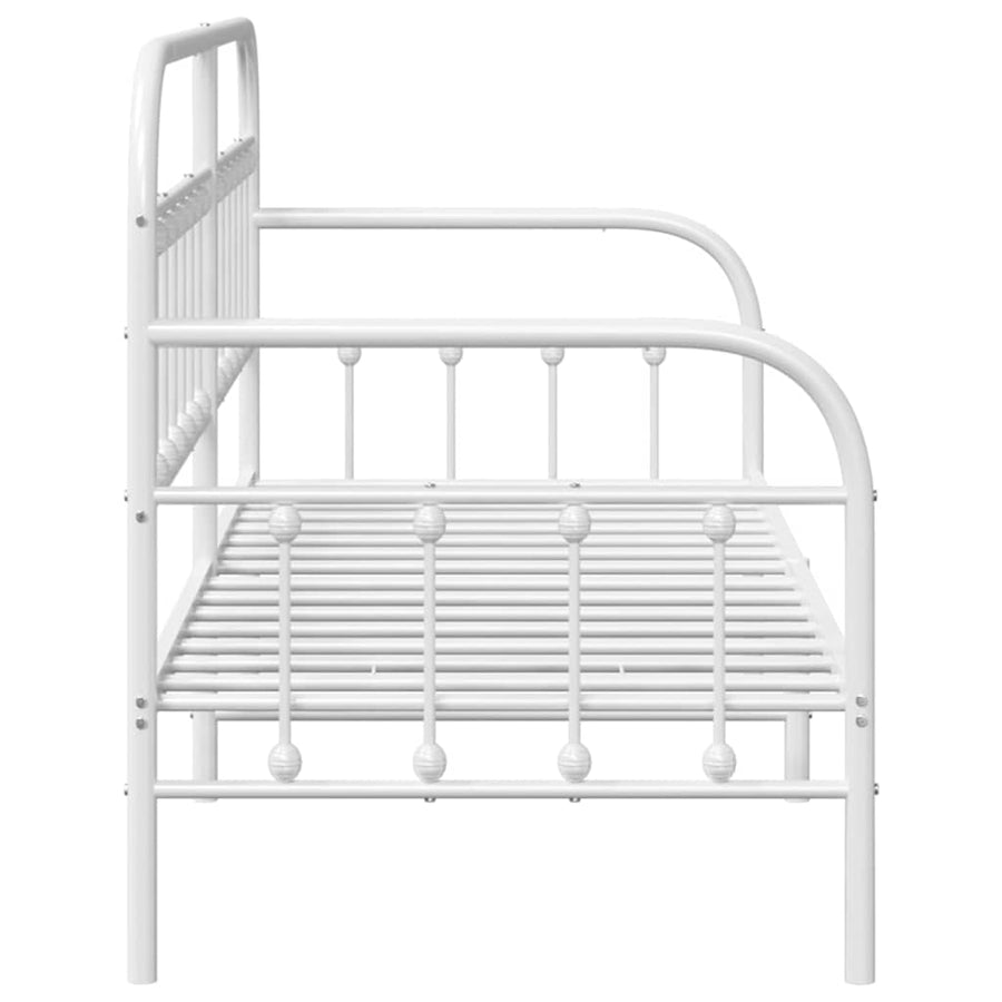 Bedframe voor een daybed met hoofdeinde Wit 75 x 190 cm Staal