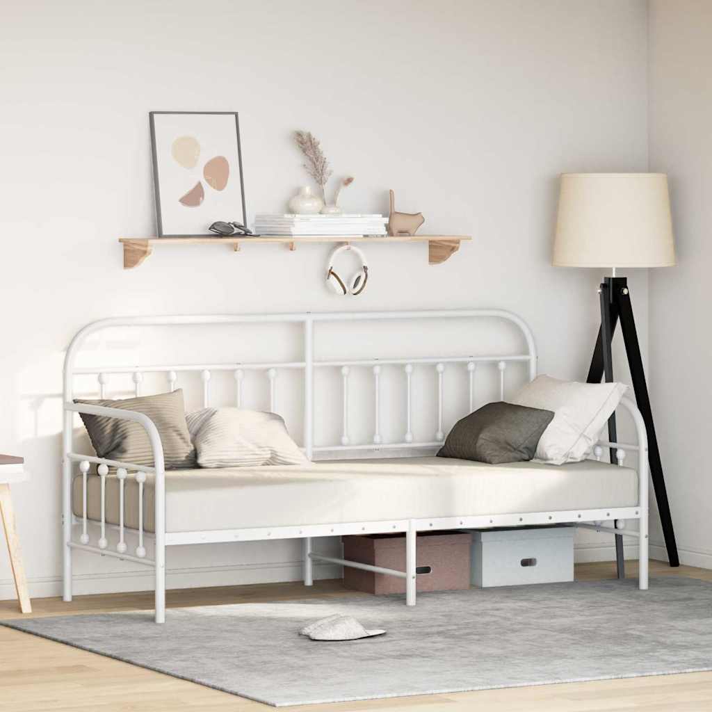 Bedframe voor een daybed Wit 80 x 200 cm Gepoedercoat staal