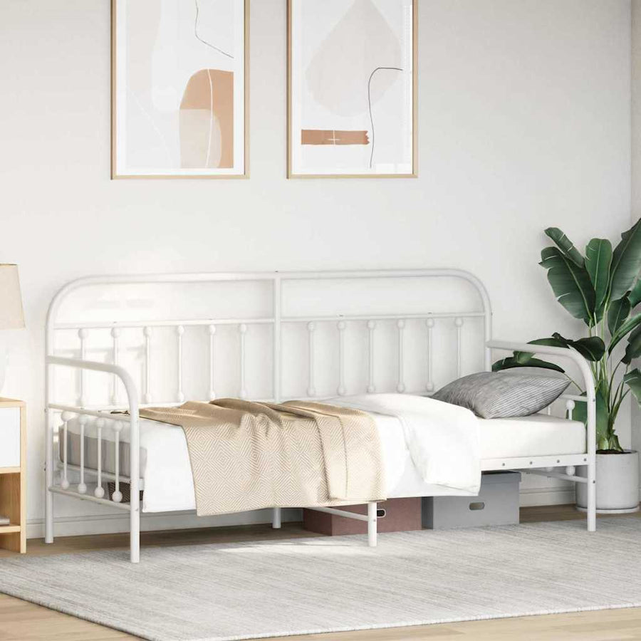 Bedframe voor een daybed Wit 80 x 200 cm Gepoedercoat staal