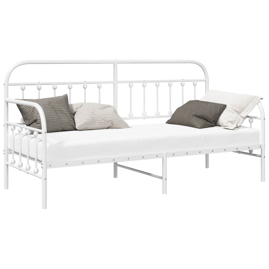 Bedframe voor een daybed Wit 80 x 200 cm Gepoedercoat staal