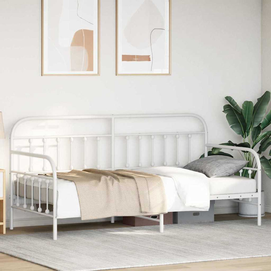 Bedframe voor een daybed Wit 100 x 200 cm Gepoedercoat staal