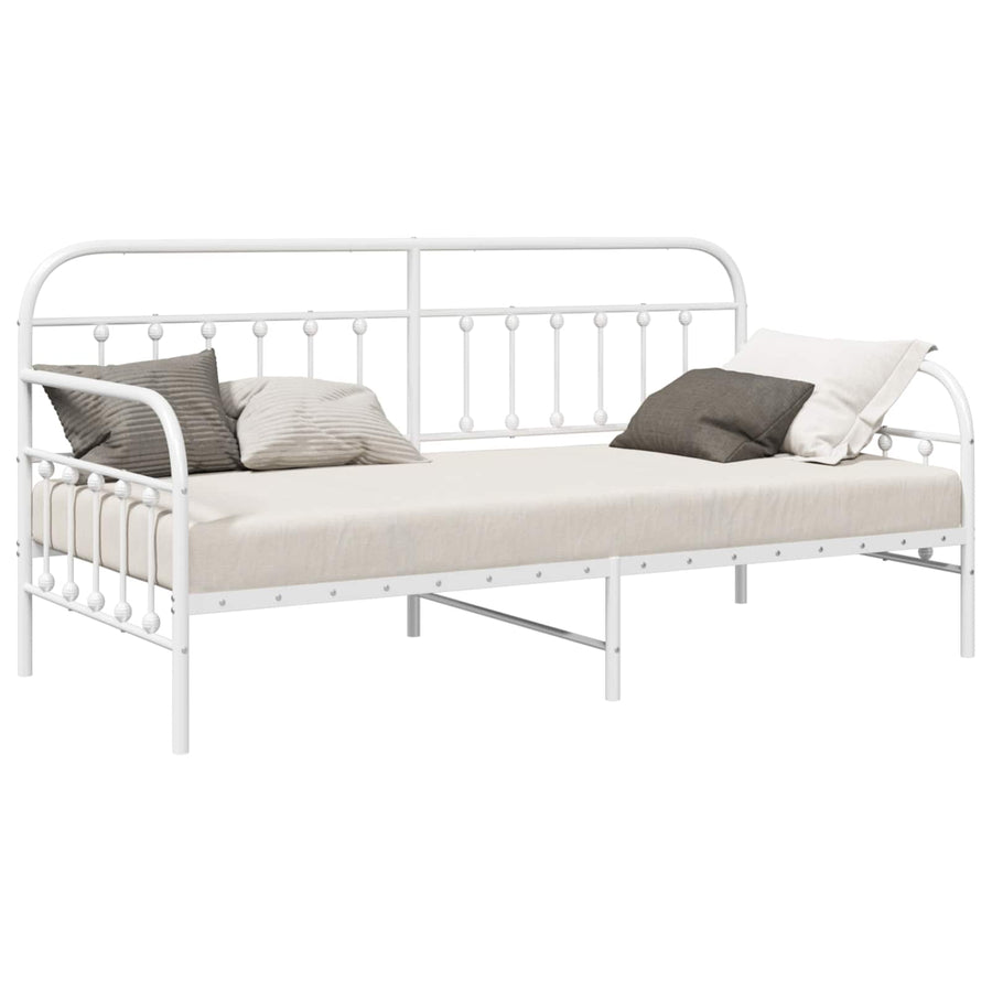 Bedframe voor een daybed Wit 100 x 200 cm Gepoedercoat staal