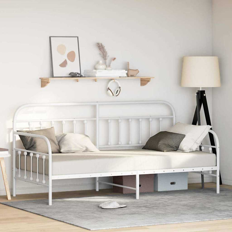 Bedframe voor een daybed Wit 107 x 203 cm Gepoedercoat staal