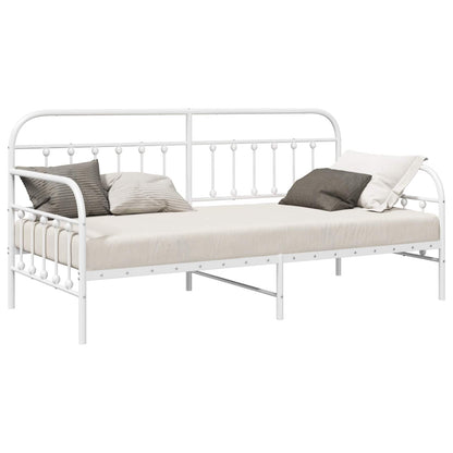 Bedframe voor een daybed Wit 107 x 203 cm Gepoedercoat staal