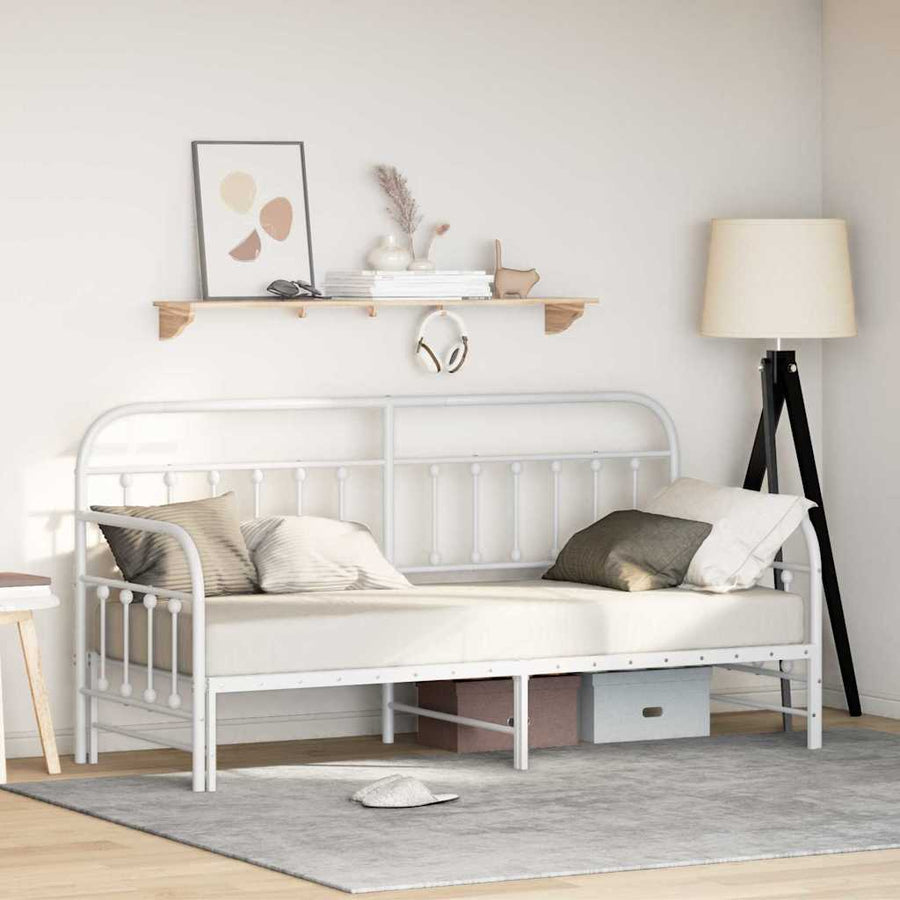 Bedframe voor een daybed Wit 75 x 190 cm Gepoedercoat staal