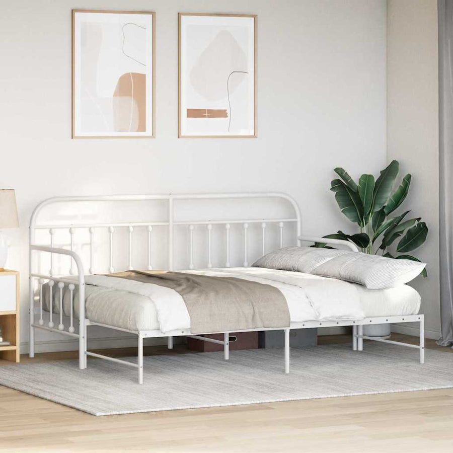 Bedframe voor een daybed Wit 75 x 190 cm Gepoedercoat staal