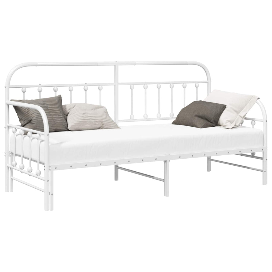 Bedframe voor een daybed Wit 75 x 190 cm Gepoedercoat staal