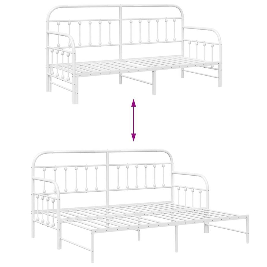 Bedframe voor een daybed Wit 75 x 190 cm Gepoedercoat staal