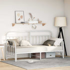 Dagbedframe 80x200 cm wit gepoedercoat staal