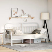 Dagbedframe 80x200 cm wit gepoedercoat staal