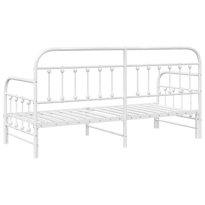 Bedframe voor een daybed Wit 80 x 200 cm Gepoedercoat staal