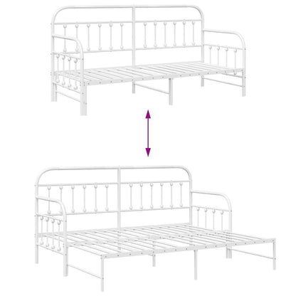 Bedframe voor een daybed Wit 80 x 200 cm Gepoedercoat staal