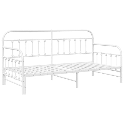 Bedframe voor een daybed Wit 90 x 190 cm Gepoedercoat staal