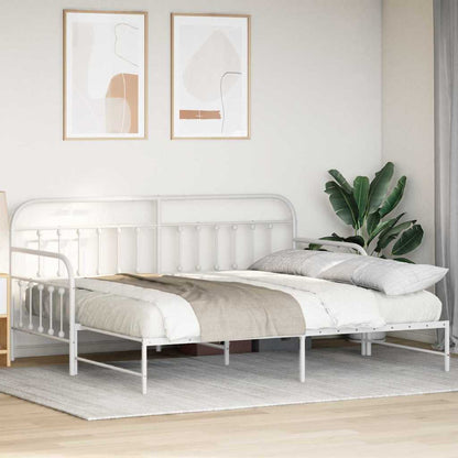 Bedframe voor een daybed Wit 90 x 200 cm Gepoedercoat staal