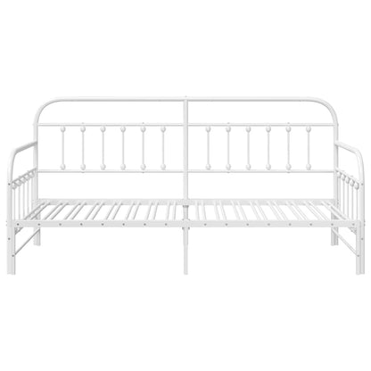 Bedframe voor een daybed Wit 90 x 200 cm Gepoedercoat staal