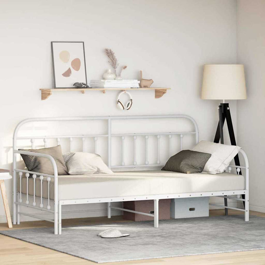 Bedframe voor een daybed Wit 100 x 190 cm Gepoedercoat staal