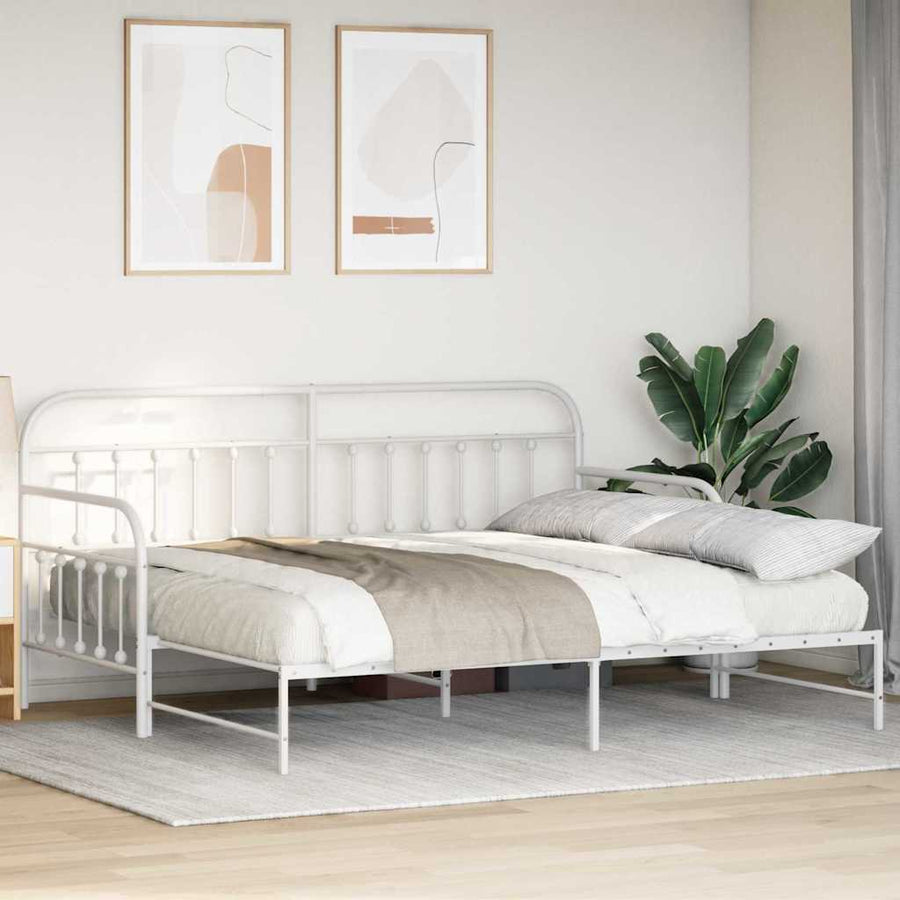 Bedframe voor een daybed Wit 100 x 190 cm Gepoedercoat staal
