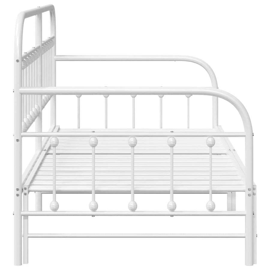 Bedframe voor een daybed Wit 100 x 190 cm Gepoedercoat staal