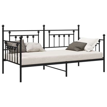 Bedframe voor een daybed Zwart 100 x 190 cm Staal