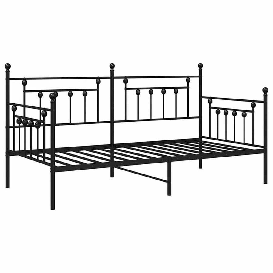 Bedframe voor een daybed Zwart 100 x 190 cm Staal