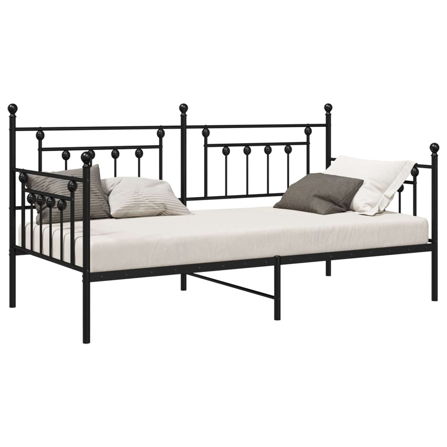 Bedframe voor een daybed Zwart 107 x 203 cm Staal