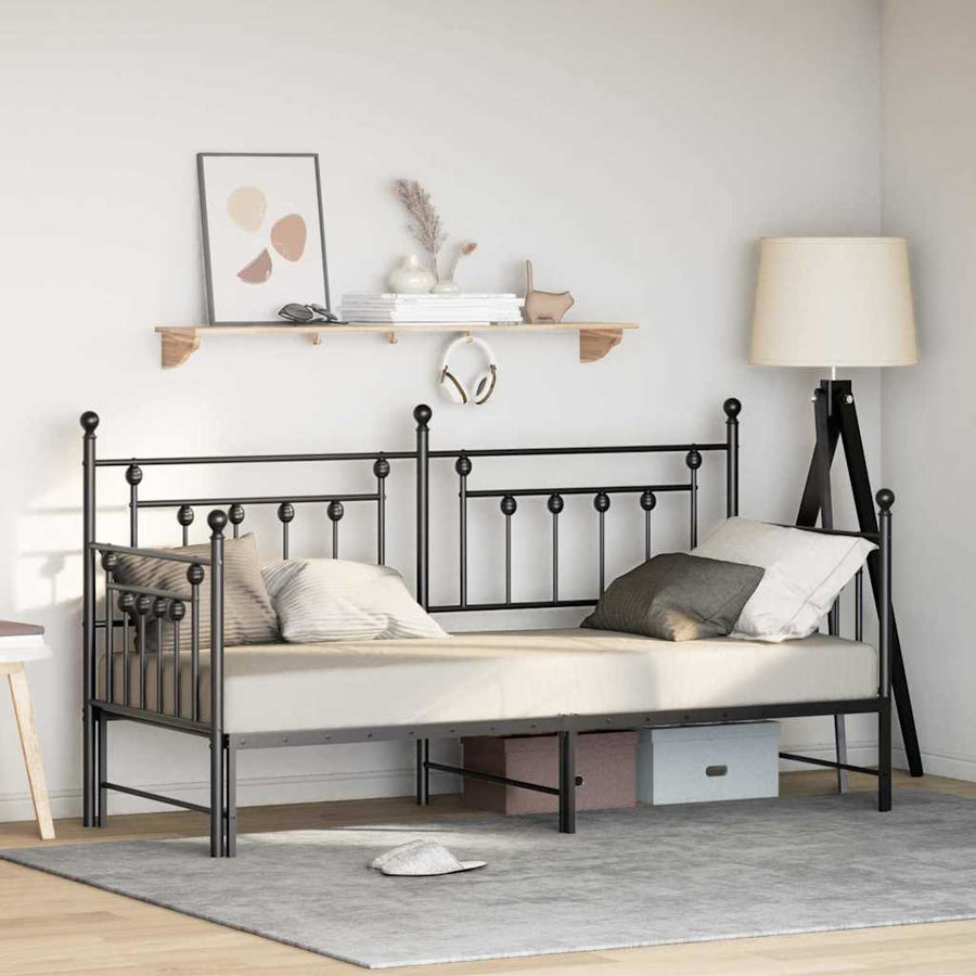 Bedframe voor een daybed Zwart 75 x 190 cm Staal