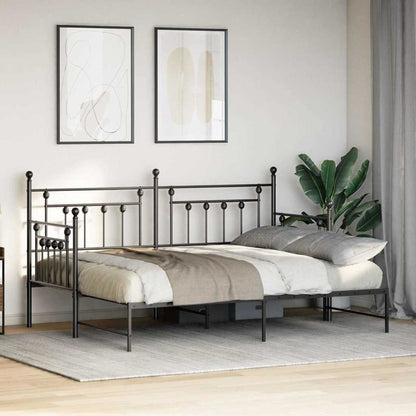 Bedframe voor een daybed Zwart 75 x 190 cm Staal