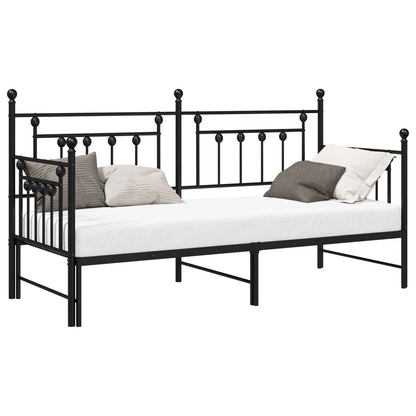 Bedframe voor een daybed Zwart 75 x 190 cm Staal
