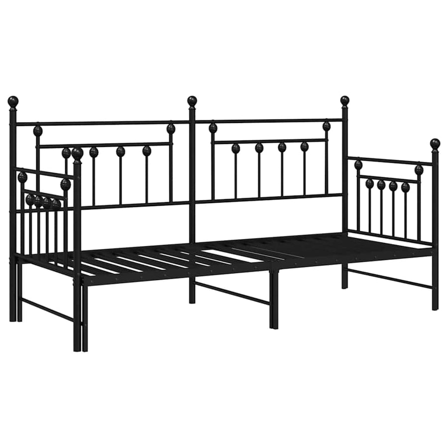 Bedframe voor een daybed Zwart 75 x 190 cm Staal