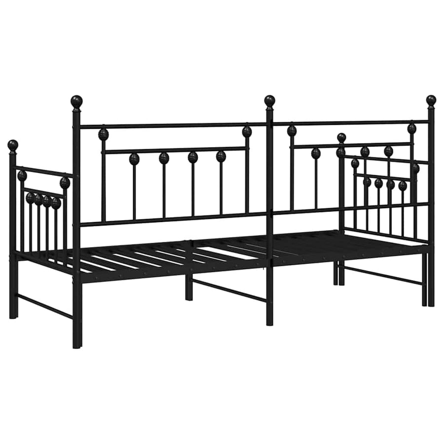 Bedframe voor een daybed Zwart 75 x 190 cm Staal