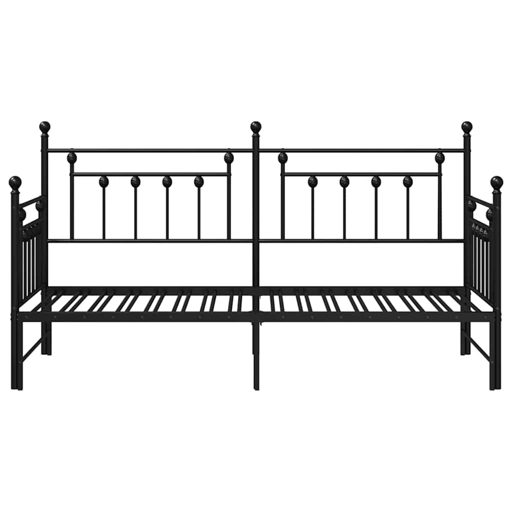 Bedframe voor een daybed Zwart 75 x 190 cm Staal