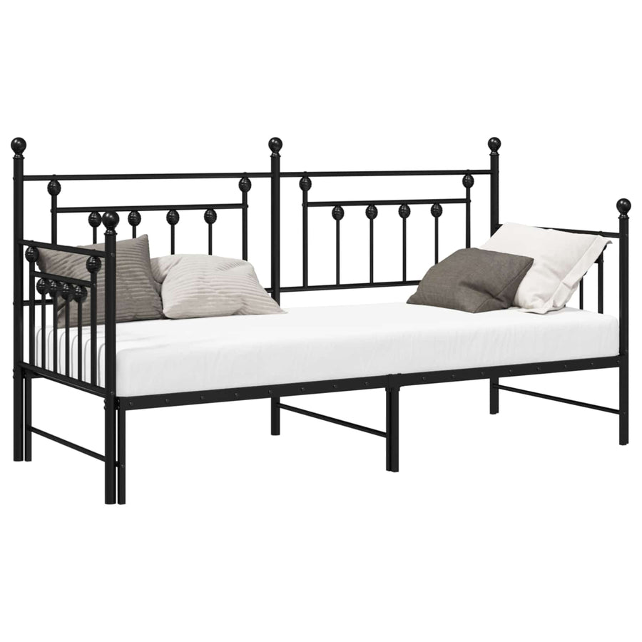 Bedframe voor een daybed Zwart 80 x 200 cm Staal