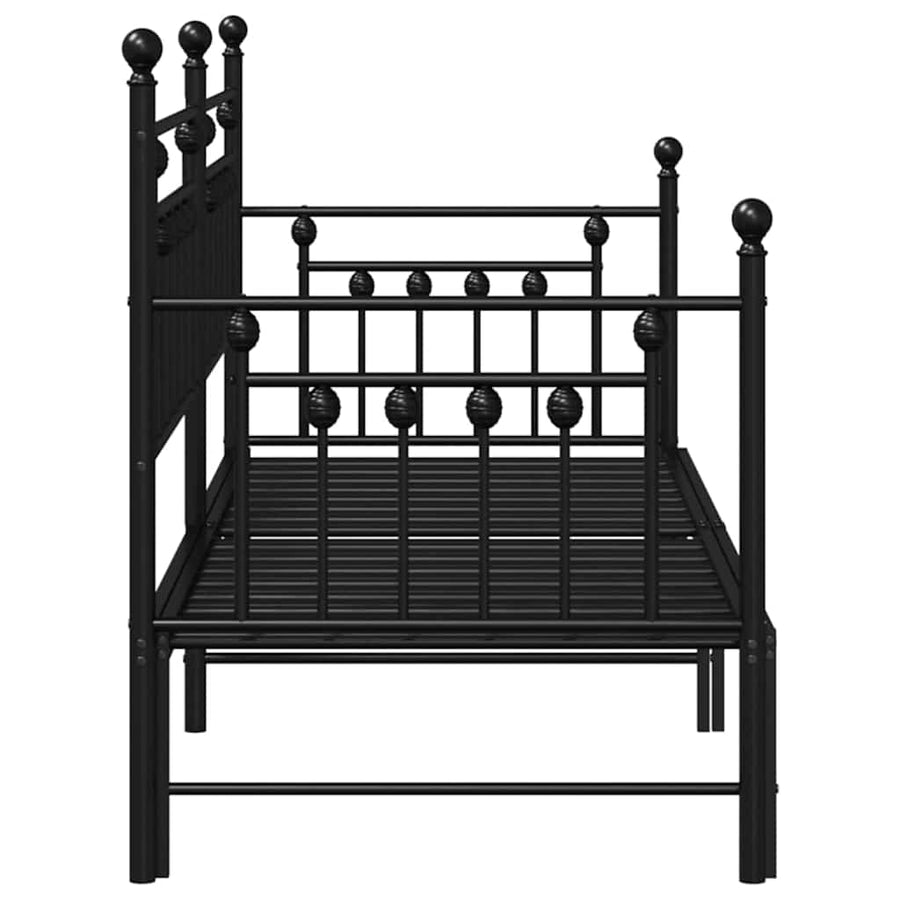 Bedframe voor een daybed Zwart 80 x 200 cm Staal