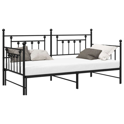 Bedframe voor een daybed Zwart 90 x 200 cm Staal