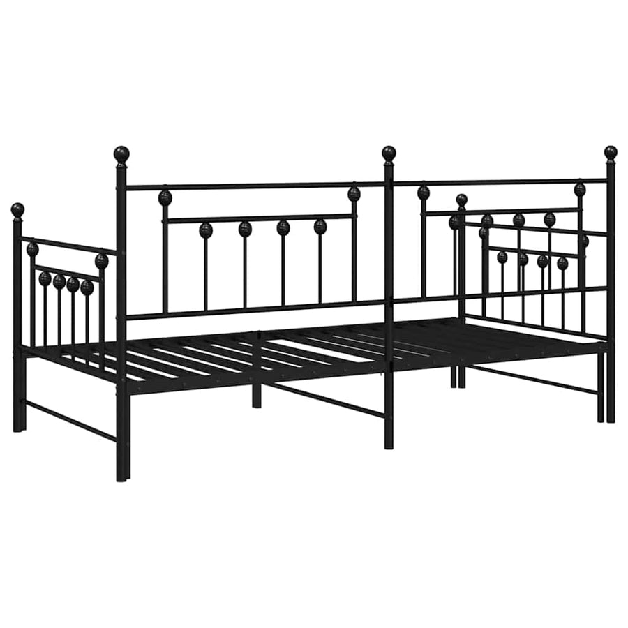 Bedframe voor een daybed Zwart 90 x 200 cm Staal