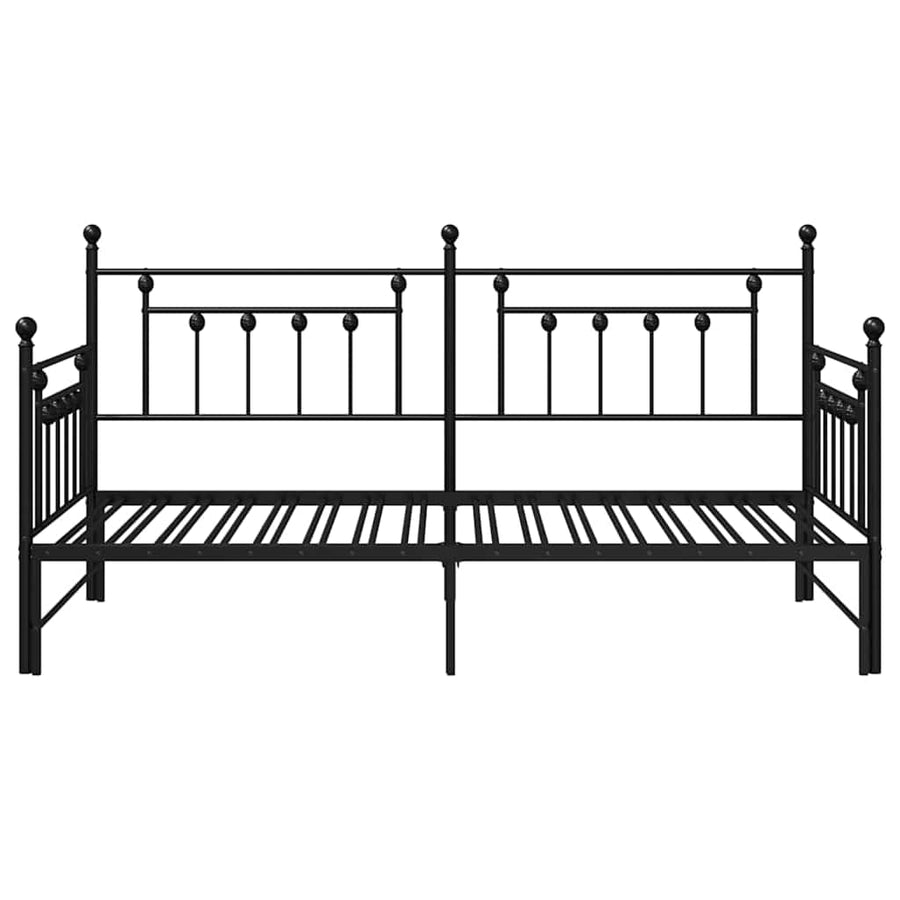 Bedframe voor een daybed Zwart 90 x 200 cm Staal