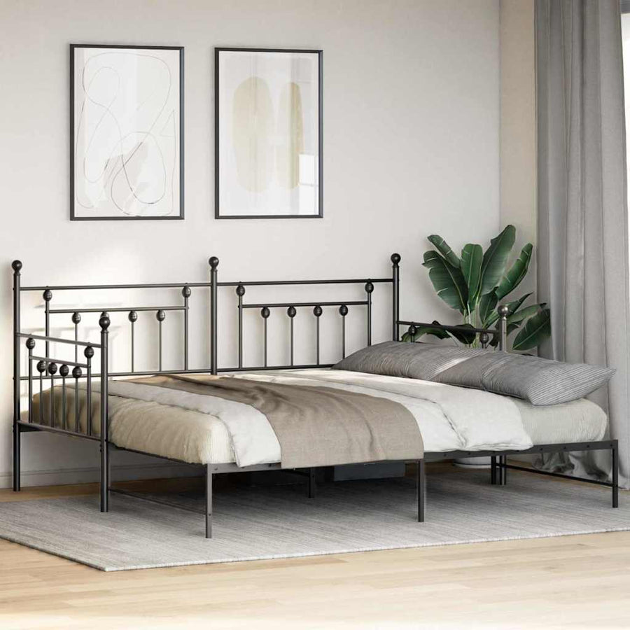 Bedframe voor een daybed Zwart 107 x 203 cm Staal
