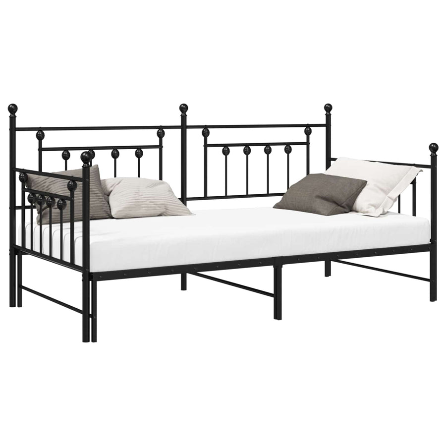 Bedframe voor een daybed Zwart 107 x 203 cm Staal