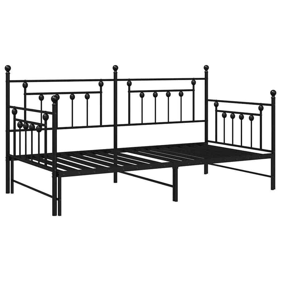 Bedframe voor een daybed Zwart 107 x 203 cm Staal