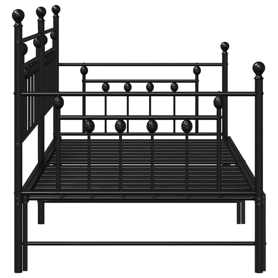 Bedframe voor een daybed Zwart 107 x 203 cm Staal